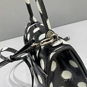 Balenciaga Polka Dot Small Hourglass Black Top Handle Bag - 6