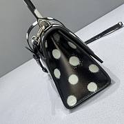 Balenciaga Polka Dot Small Hourglass Black Top Handle Bag - 5