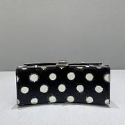 Balenciaga Polka Dot Small Hourglass Black Top Handle Bag - 4