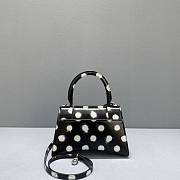 Balenciaga Polka Dot Small Hourglass Black Top Handle Bag - 2