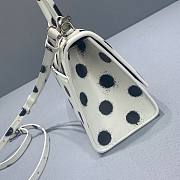 Balenciaga Polka Dot Small Hourglass White Top Handle Bag - 2