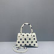 Balenciaga Polka Dot Small Hourglass White Top Handle Bag - 4