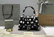 Balenciaga Polka Dot Small Hourglass Black Top Handle Bag - 1