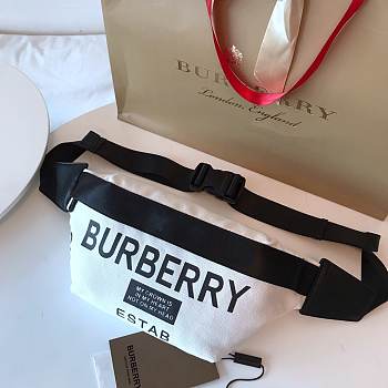 Burberry white logo printed belt bag