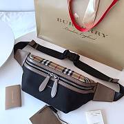 Burberry black logo printed belt bag - 1