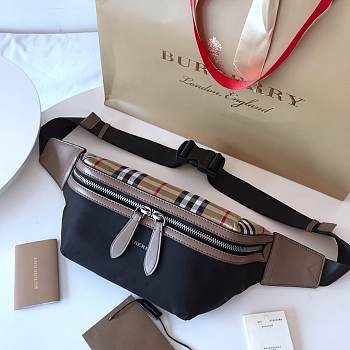 Burberry black logo printed belt bag