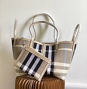 Burberry beige check tote handbag  - 1