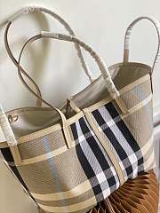 Burberry beige check tote handbag  - 5