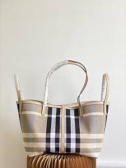 Burberry beige check tote handbag  - 4