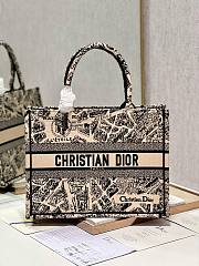 Dior medium book tote beige plan de Paris embroidery bag  - 1