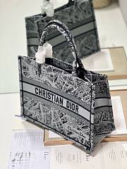 Dior medium book tote gray plan de Paris embroidery bag - 6