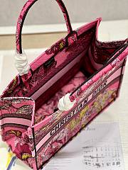 Dior medium book tote celestial pink multicolor embroidery bag - 4