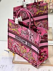 Dior large book tote celestial pink multicolor embroidery bag - 6