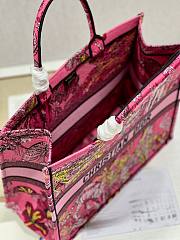 Dior large book tote celestial pink multicolor embroidery bag - 5