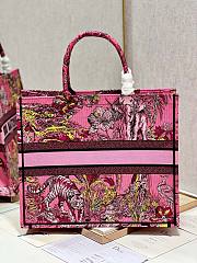 Dior large book tote celestial pink multicolor embroidery bag - 3