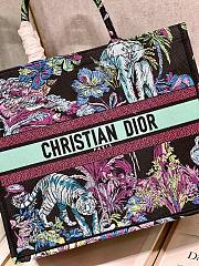 Dior large book tote blue multicolor embroidery bag - 2