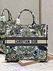 Dior large book tote white multicolor embroidery bag - 1