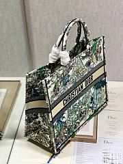 Dior large book tote white multicolor embroidery bag - 6