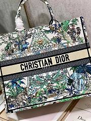 Dior large book tote white multicolor embroidery bag - 5