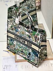 Dior large book tote white multicolor embroidery bag - 4