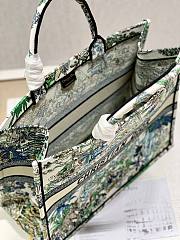 Dior large book tote white multicolor embroidery bag - 2