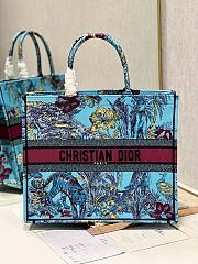 Dior large book tote celestial blue multicolor embroidery bag - 1