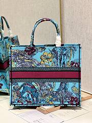 Dior large book tote celestial blue multicolor embroidery bag - 3