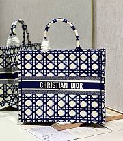 Dior large blue caro embroidery bag - 1