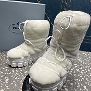 Prada White Fur Doposci Boots - 2