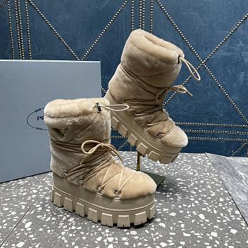 Prada Beige Fur Doposci Boots