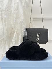 Prada black shearling slippers - 2