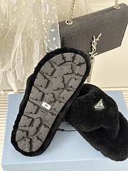 Prada black shearling slippers - 4