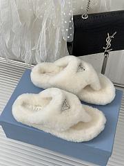 Prada white shearling slippers - 3