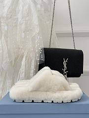 Prada white shearling slippers - 4