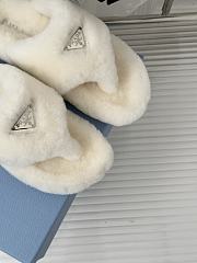 Prada white shearling slippers - 6