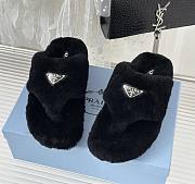 Prada black shearling slippers - 1