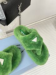 Prada green shearling slippers - 6