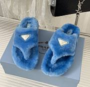 Prada blue shearling slippers - unahubs.ru