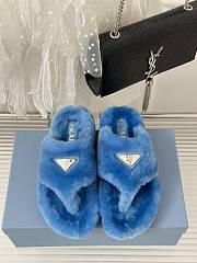 Prada blue shearling slippers - 6