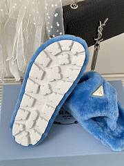 Prada blue shearling slippers - 5