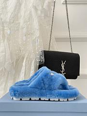 Prada blue shearling slippers - 3