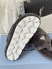 Prada grey shearling slippers - 6