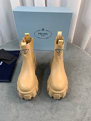 Prada beige brushed leather booties - 3