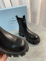 Prada black brushed leather booties - 3