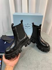 Prada black brushed leather booties - 6