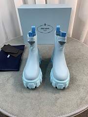 Prada blue brushed leather booties - 3