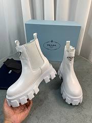 Prada white brushed leather booties - 5