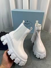 Prada white brushed leather booties - 6