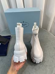 Prada white brushed leather booties - 4