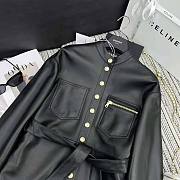 Balmain Belted Leather Shirt Jacket  - 5